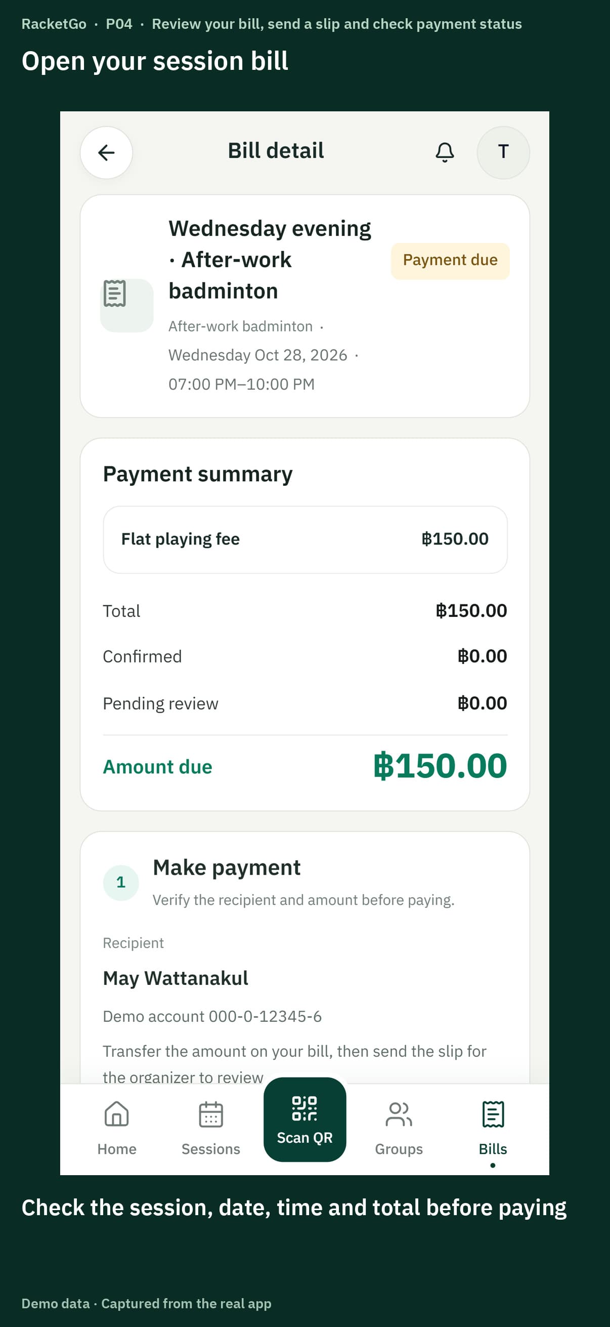 Review your bill, send a slip and check payment status